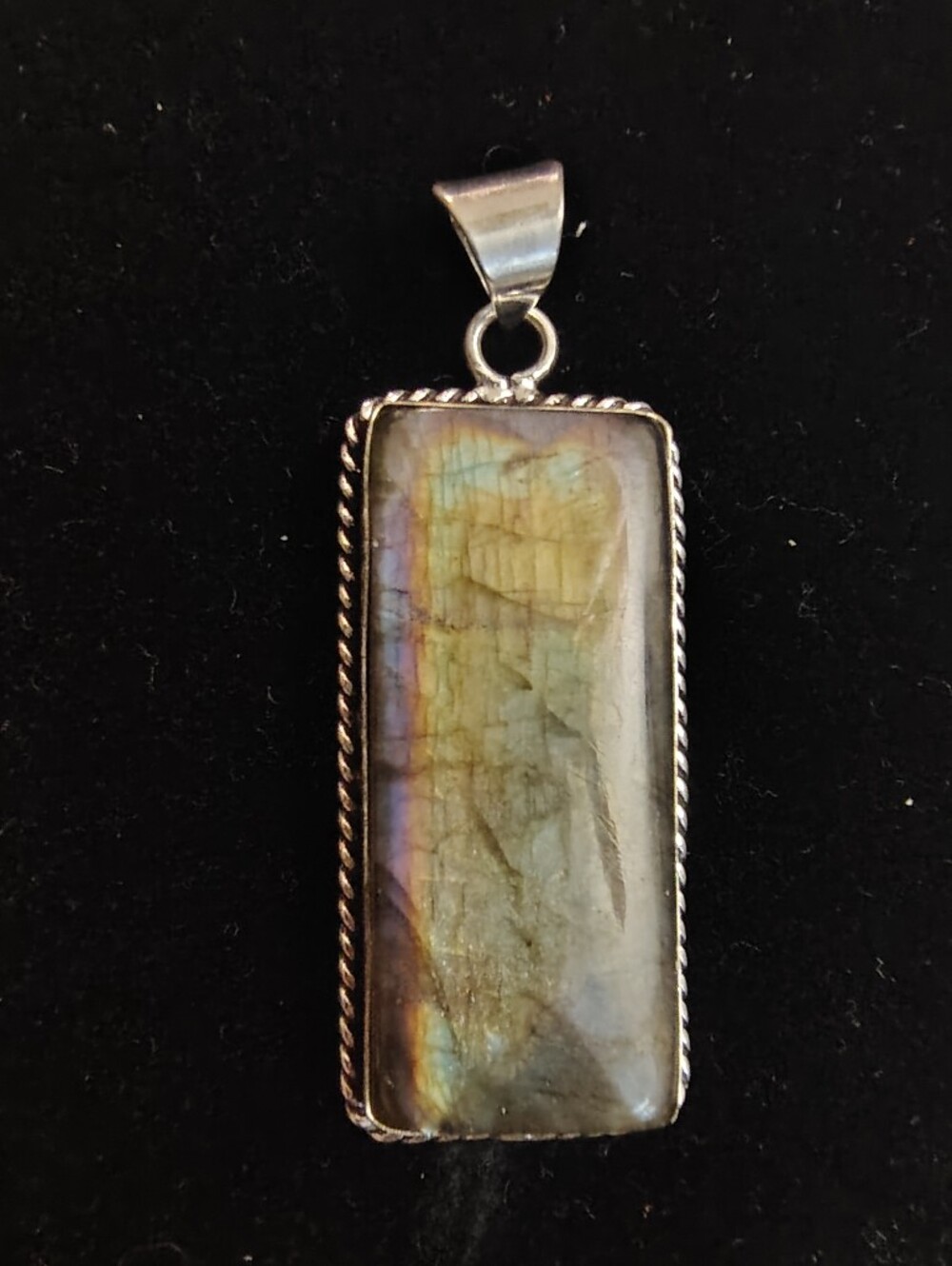 Labradorite Rectangular Pendant - Picture 2 of 4